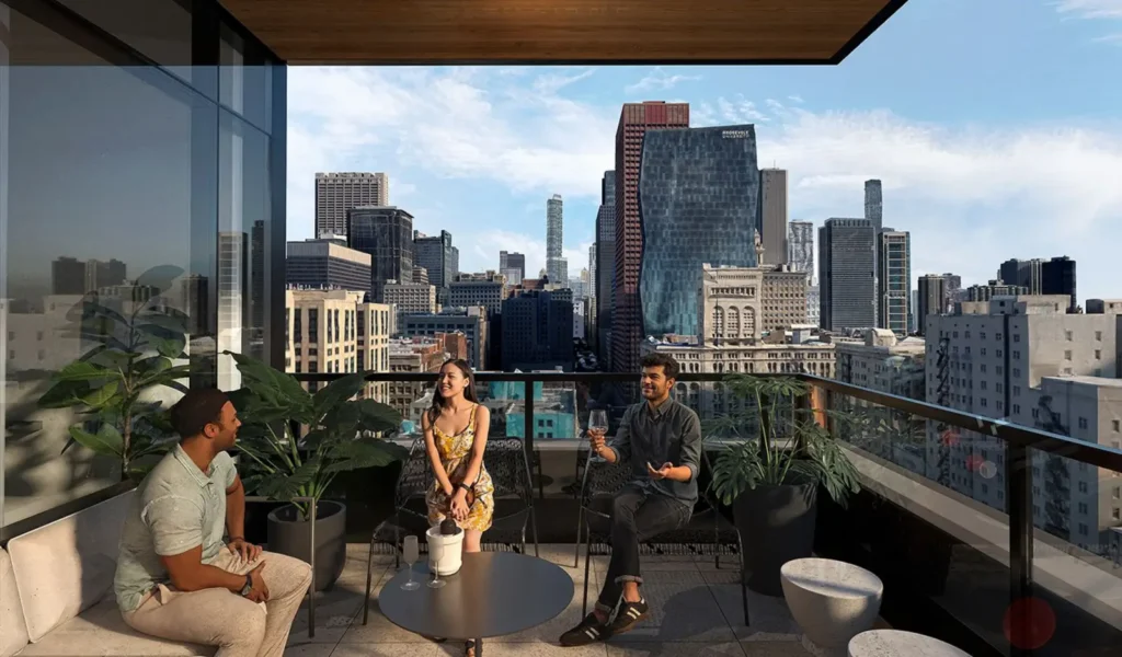 Outdoor terrace at 626 on The Park - Chicago South Loop Apartments