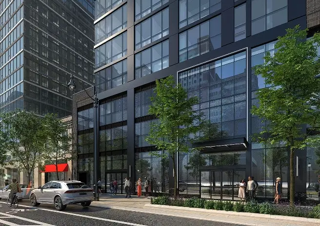 Front entrance of 626 On The Park apartments - Luxury apartments in Chicago